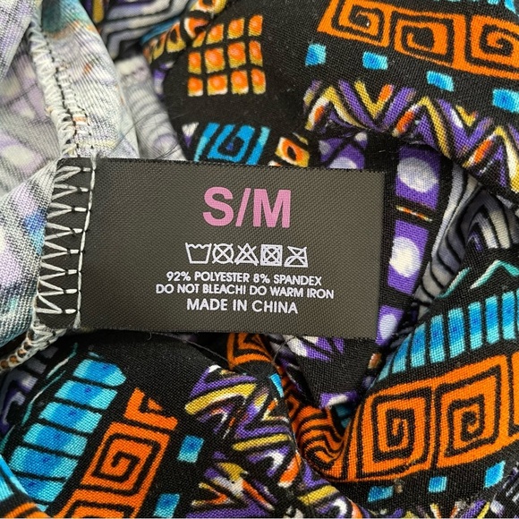 Festival Multicolor Moroccan Boho Palazzo Pants | High Rise Fold-Over Waist S/M - Picture 10 of 11